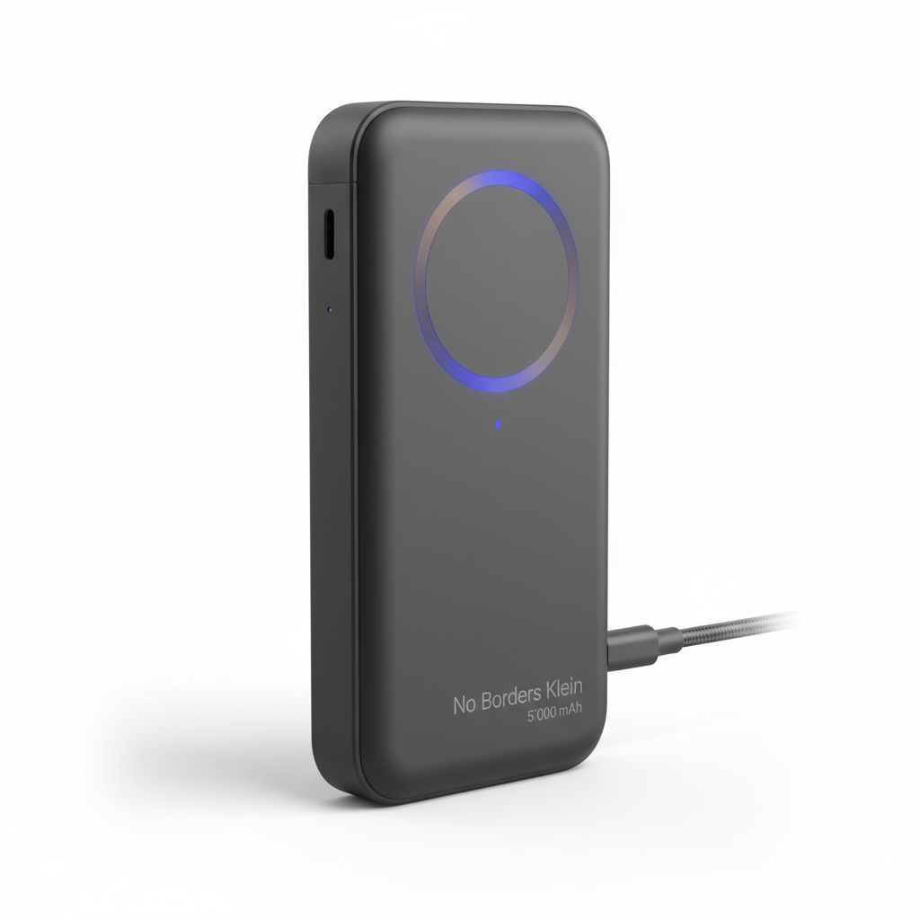 No Borders Klein — Magnetische Powerbank 5'000 mAh